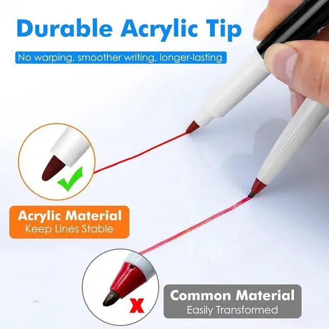 Alt view image 2 of 7 - maxtek Magnetic Dry Erase Markers with Eraser, Ultra Fine Tip, 12 Colors