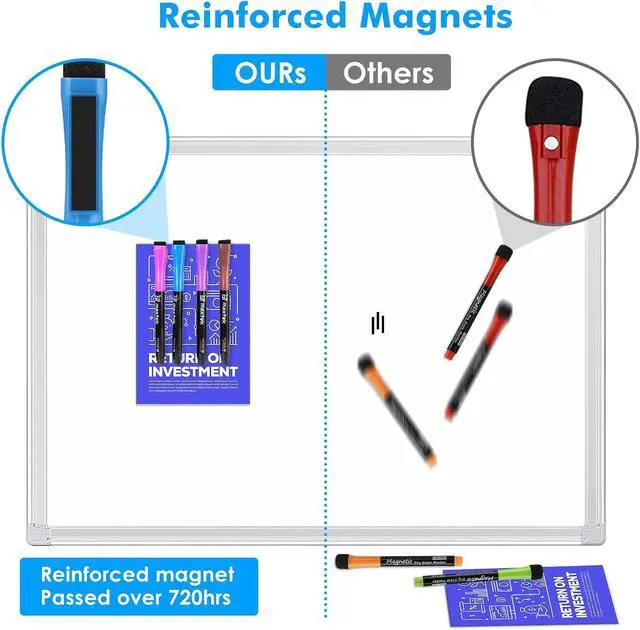 Alt view image 4 of 7 - maxtek Magnetic Dry Erase Markers with Eraser, Ultra Fine Tip, 12 Colors