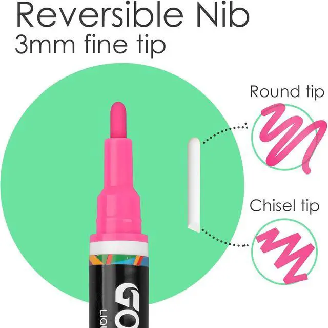 Alt view image 3 of 7 - GOTIDEAL Liquid Chalk Markers, Fine Tip 8 Colors