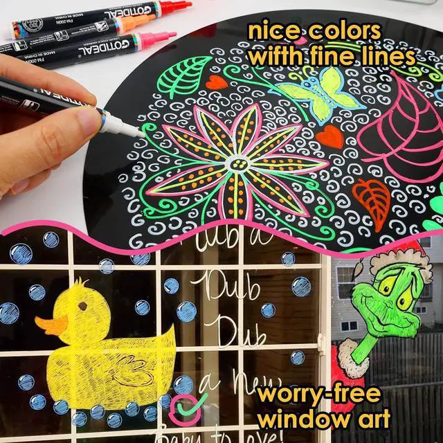 Alt view image 5 of 7 - GOTIDEAL Liquid Chalk Markers, Fine Tip 8 Colors