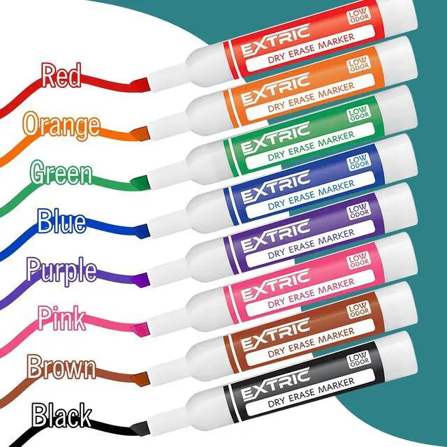 Alt view image 2 of 7 - EXTRIC Dry Erase Markers Chisel Tip 8 PK Whiteboard Markers Non-Toxic