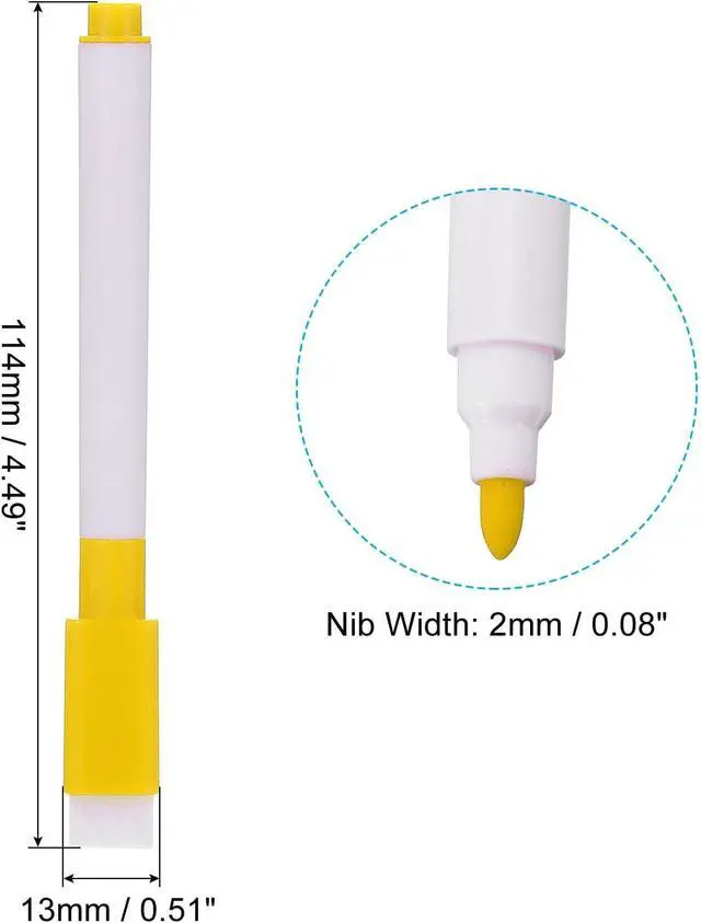 Alt view image 2 of 6 - PATIKIL Dry Erase Marker Pens Yellow Ink Point with Eraser Cap 30Pcs