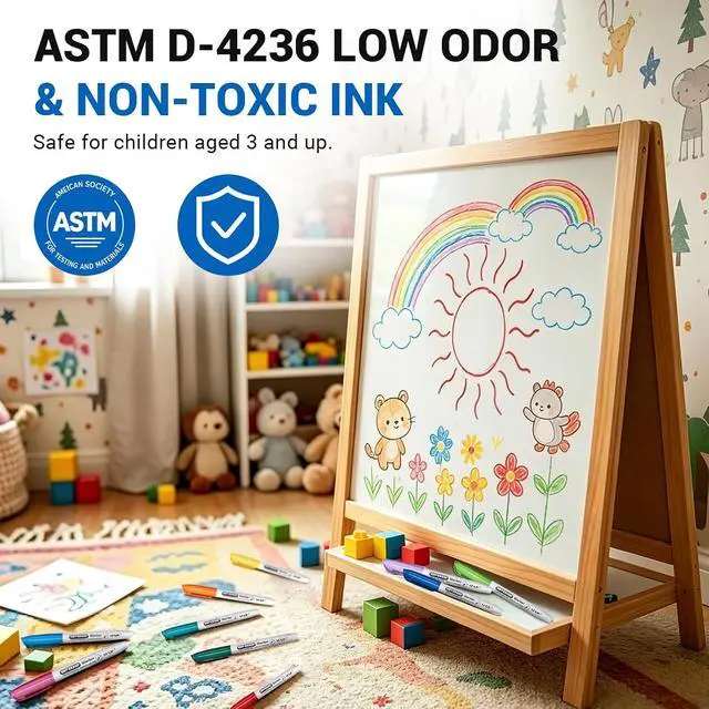 Alt view image 3 of 7 - SFAIH Fine Tip Dry Erase Markers, 15 Colors, 30 Pack, 1-2mm Line, Low Odor