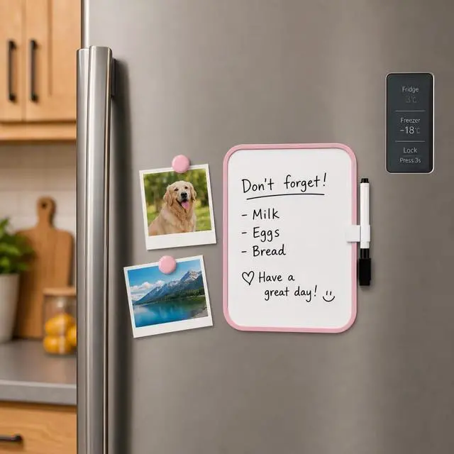 Alt view image 4 of 7 - 6 x 8 Mini Whiteboard with Erasable Markers and 2 Round Magnets (Pink)