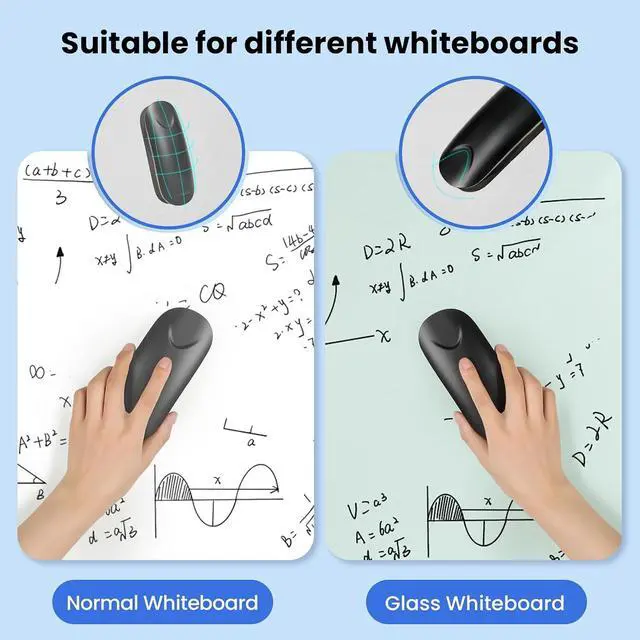 Alt view image 3 of 7 - Magnetic White Board Eraser, Glass Board Erasers, 2 Pack, Dry Erase Eraser for Dry Erase Board and Glass Board, Office and School Supplies (Gray and Black)
