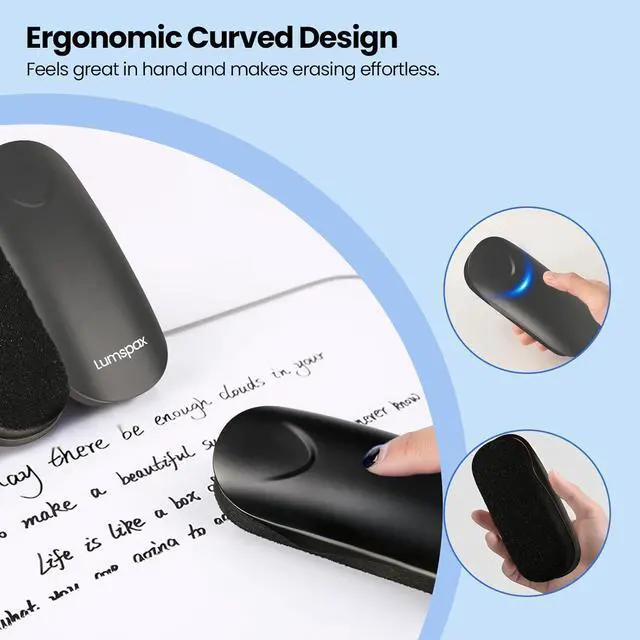 Alt view image 6 of 7 - Magnetic White Board Eraser, Glass Board Erasers, 2 Pack, Dry Erase Eraser for Dry Erase Board and Glass Board, Office and School Supplies (Gray and Black)