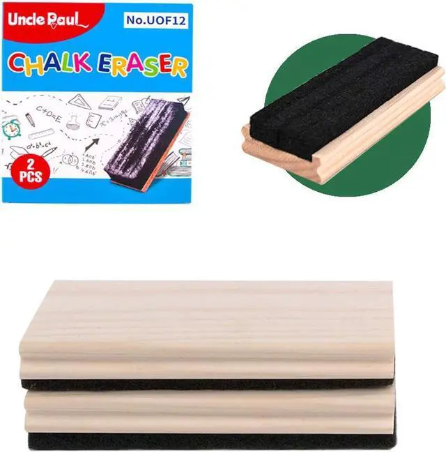 Main image of 2 PCS Chalkboard Eraser Premium Wool Felt 5.3" X 2.2" X 0.9"