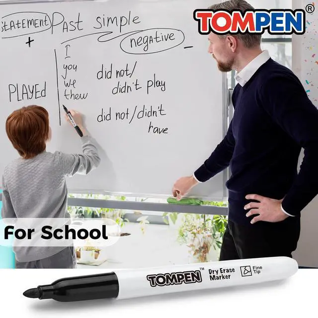 Alt view image 4 of 7 - Dry Erase Markers Fine Tip,Black,48 Count Bulk,Thin Erasable Whiteboard Markers with Low Odor Ink Quick-Drying for Calendar Boards Office Home School Writing Planning
