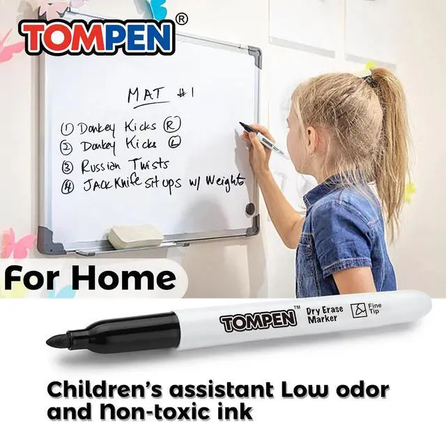 Alt view image 6 of 7 - Dry Erase Markers Fine Tip,Black,48 Count Bulk,Thin Erasable Whiteboard Markers with Low Odor Ink Quick-Drying for Calendar Boards Office Home School Writing Planning