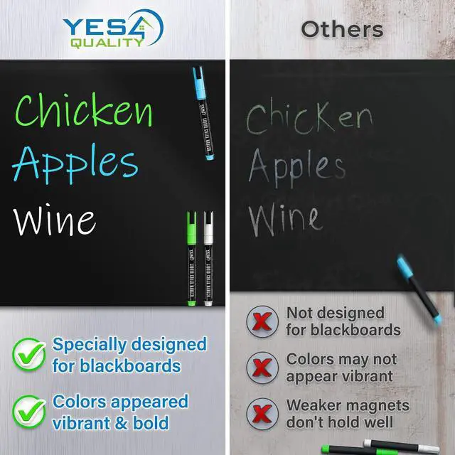 Alt view image 5 of 7 - 12 x 8 Magnetic Black Dry Erase Board for Fridge w/ 3 Markers & Eraser