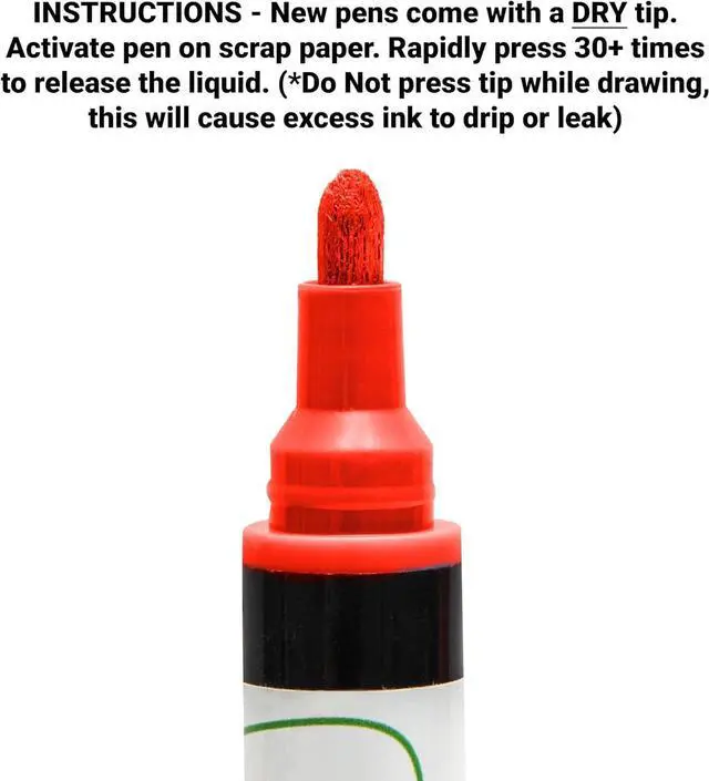 Alt view image 2 of 7 - Glass Pen Window Marker: Liquid Chalk Pens for Glass (Red, Fine Tip)
