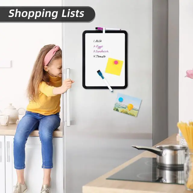 Alt view image 2 of 6 - VUSIGN Magnetic Dry Erase Board, 8.5 x 11 Inches White Board, Black