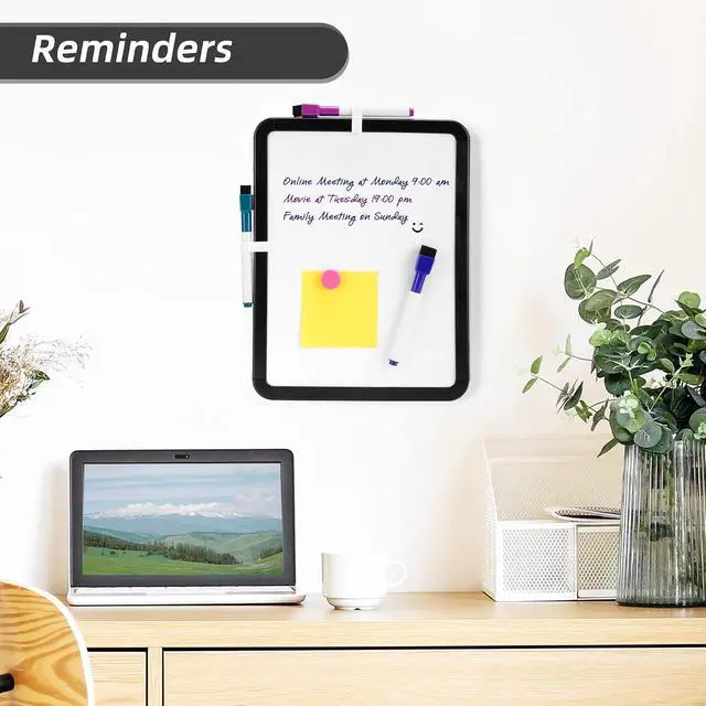 Alt view image 3 of 6 - VUSIGN Magnetic Dry Erase Board, 8.5 x 11 Inches White Board, Black