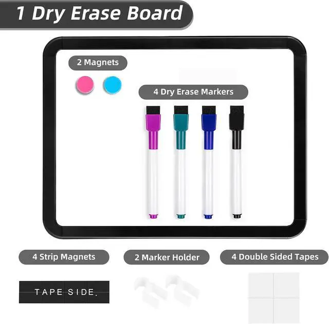 Alt view image 6 of 6 - VUSIGN Magnetic Dry Erase Board, 8.5 x 11 Inches White Board, Black