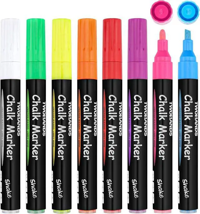 Main image of TWOHANDS Liquid Chalk Markers Assorted ColorsBullet & Chisel Point8 Count