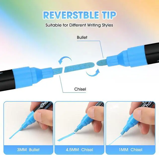 Alt view image 2 of 7 - TWOHANDS Liquid Chalk Markers Assorted ColorsBullet & Chisel Point8 Count
