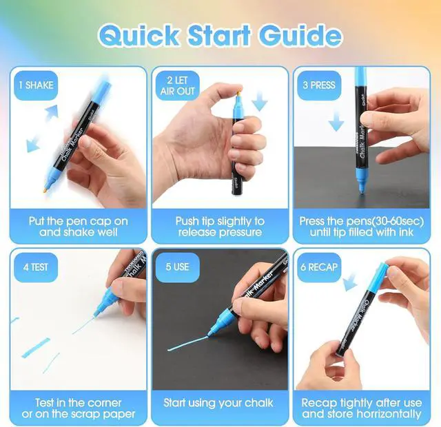 Alt view image 3 of 7 - TWOHANDS Liquid Chalk Markers Assorted ColorsBullet & Chisel Point8 Count