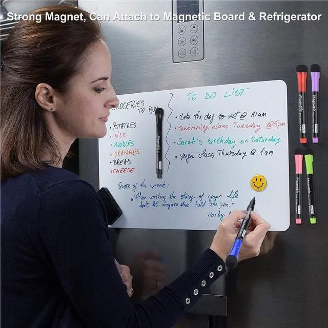 Alt view image 4 of 7 - LivDeal Magnetic Dry Erase Markers - Fine Tip, Assorted Colors, 8 Pack, Low Odor Whiteboard markers for kids, Work On White board & Calendar, Refrigerator, (OF038)