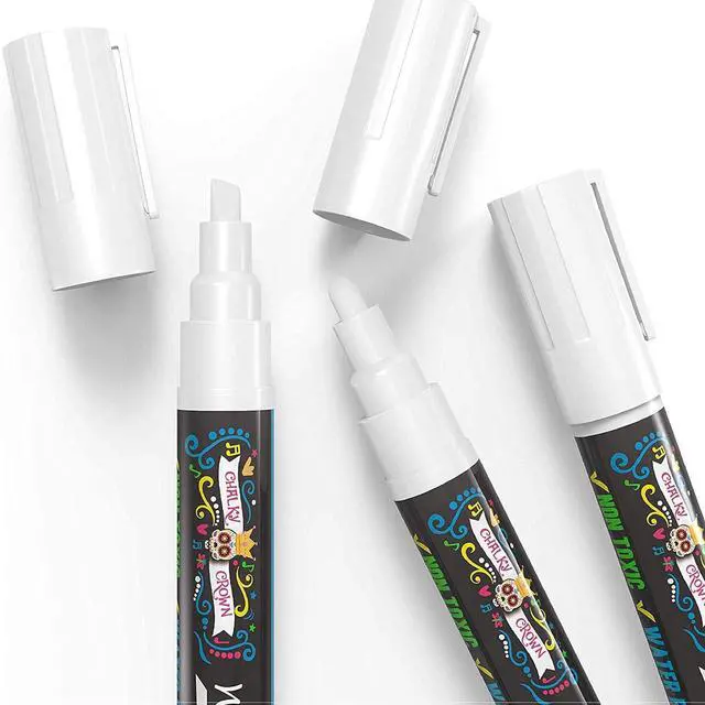 Alt view image 6 of 7 - CHALKY CROWN White Liquid Chalk Markers - White - 5 Pack, 6mm Tip