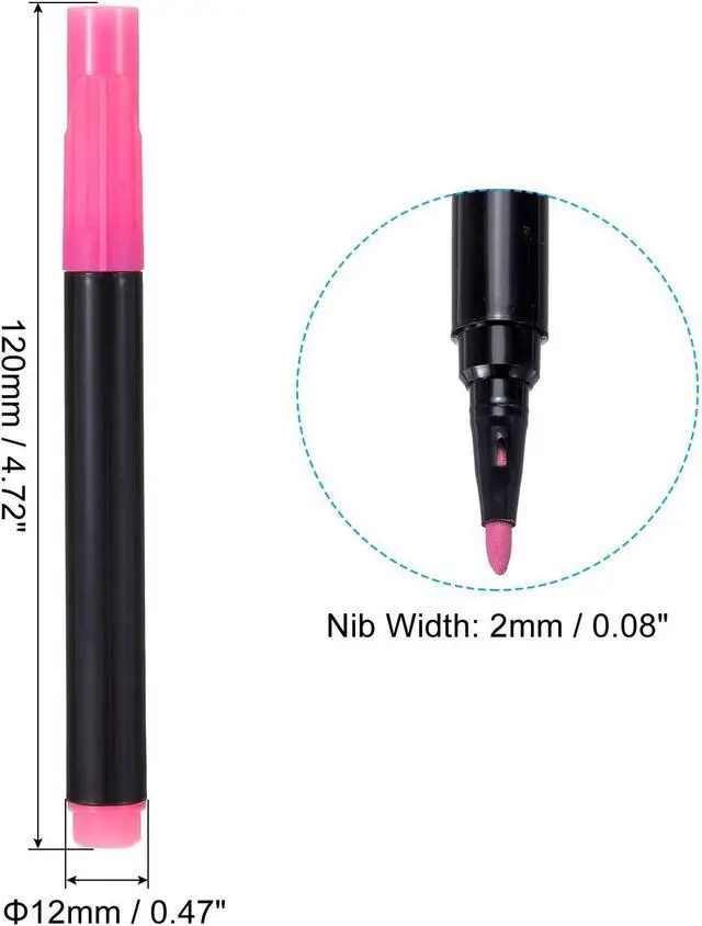 Alt view image 2 of 6 - PATIKIL Dry Erase Marker Pens, 10 Pack Sky Blue+Pink Ink Fine Point Low Odor Whiteboard for Office Home Classroom, Black