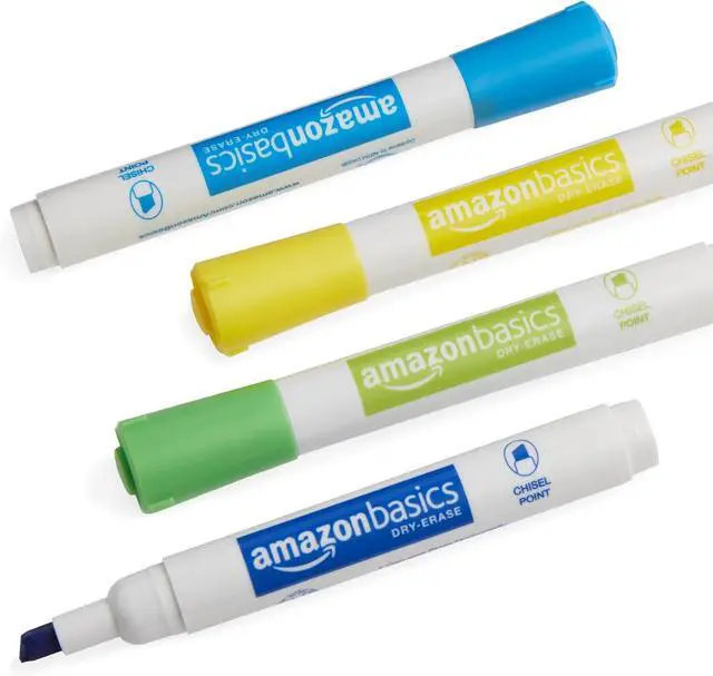 Alt view image 5 of 6 - Amazon Basics Dry Erase Whiteboard Markers, Chisel Tip, Low-Odor, Assorted Colors, 12-Pack, Erase Easily