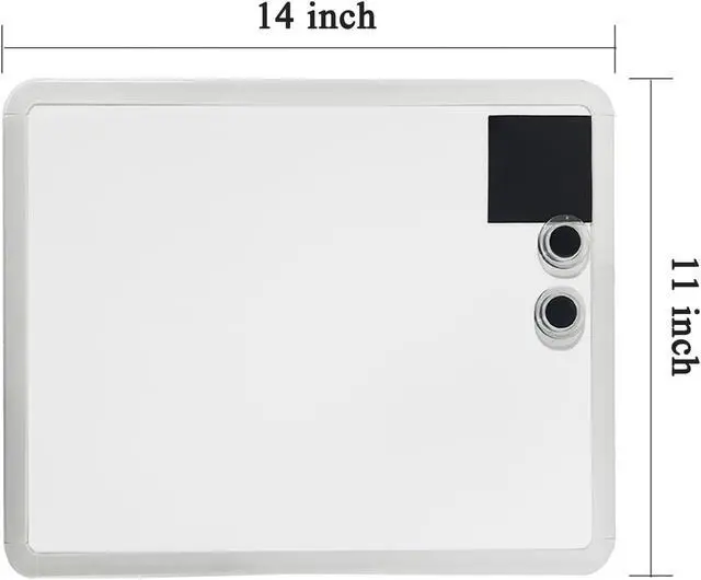 Alt view image 4 of 7 - Dry Erase Board, 14 x 11 inches Magnetic Whiteboard, Includes a Black Dry Erase Marker, 2 Magnets