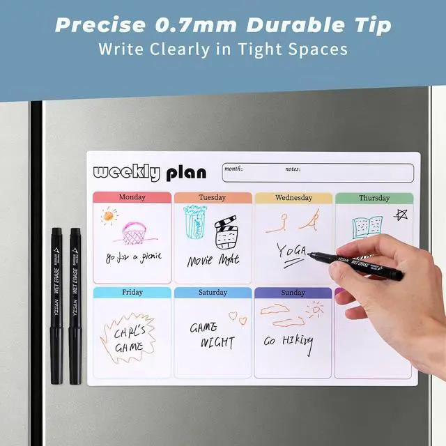 Alt view image 4 of 6 - YISAN Magnetic Dry Erase Markers,10 Colors, Ultra Fine Tip, 0.7mm
