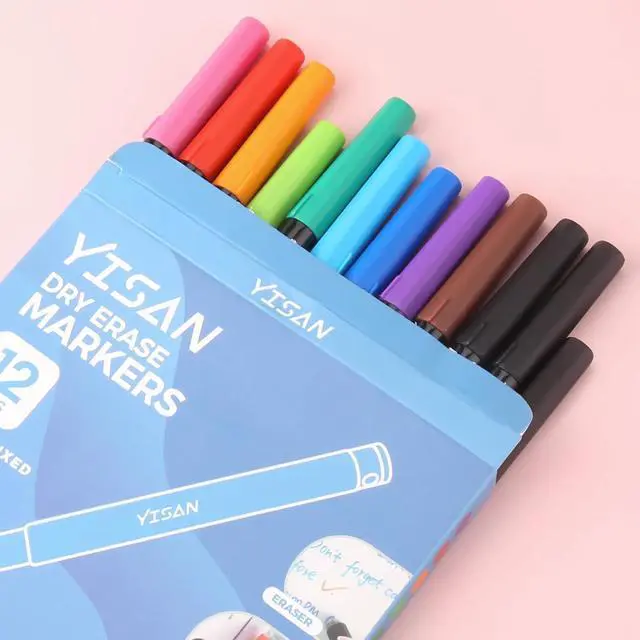 Alt view image 6 of 6 - YISAN Magnetic Dry Erase Markers,10 Colors, Ultra Fine Tip, 0.7mm
