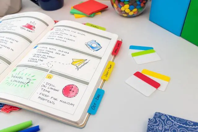 Alt view image 5 of 7 - Post-it Sticky Tabs, 2 in. x 1.5 in., 5 Pads of Book Tabs in Assorted Colors for Bookmarking, Annotating, Reading, and Reminders, Yellow, Red, Green, Blue, and Orange Colors (30 Total Count)