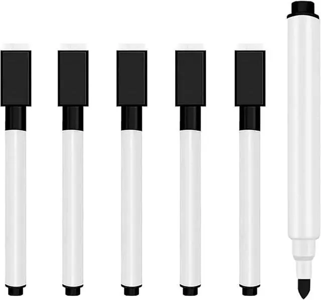 Main image of 5 Pcs Black Dry Erase Markers Magnetic Dry Erase Marker with Eraser Cap Mini Dry Erase Markers for Whiteboard (5)