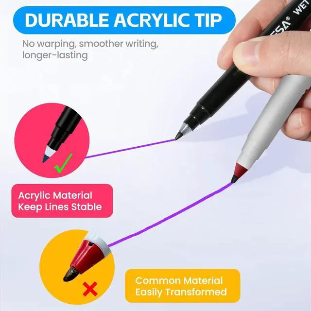 Alt view image 6 of 7 - VEESA Magnetic Wet Erase Markers, Ultra Fine Tip (0.7mm),12 Colors