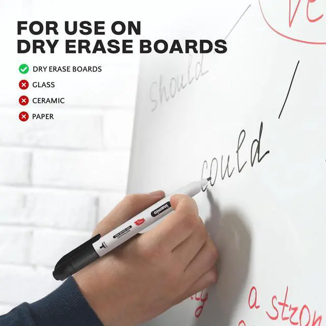 Alt view image 7 of 7 - inamio 12 Dry Erase Markers Dual Tip, Ultra Fine & Broad, Pastel & Classic