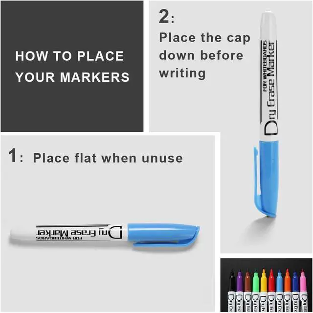 Alt view image 7 of 7 - Volcanics Dry Erase Markers, Fine Tip, Low Odor, 10 Colors, 12 Pack