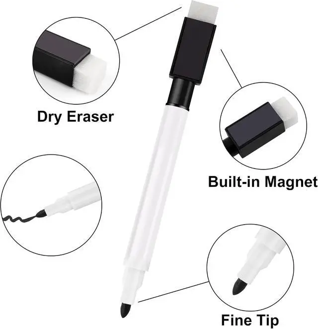Alt view image 2 of 7 - Magnetic Dry Erase Markers Fine Point Tip, 48-Pack