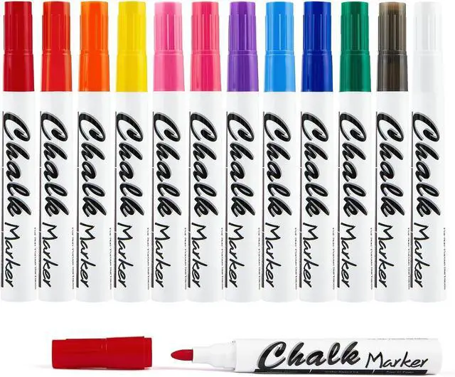 Main image of Volcanics Liquid Chalk Markers, Ready to Use, 12 Colors, 12 Pack