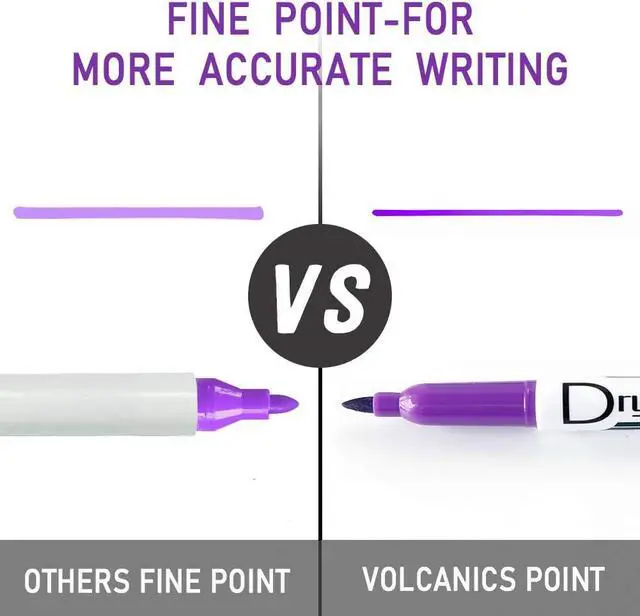 Alt view image 2 of 6 - Volcanics Purple Dry Erase Whiteboard Markers, Fine Tip, 12 Count