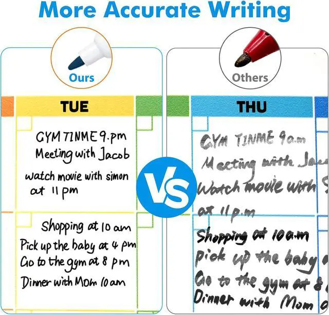 Alt view image 3 of 7 - maxtek Magnetic Black Dry Erase Markers with Eraser, Ultra Fine, 6 Count