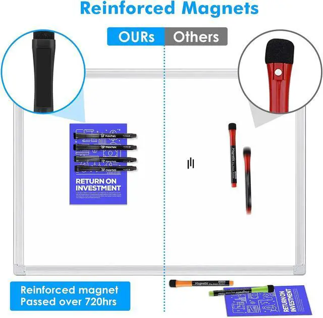 Alt view image 4 of 7 - maxtek Magnetic Black Dry Erase Markers with Eraser, Ultra Fine, 6 Count