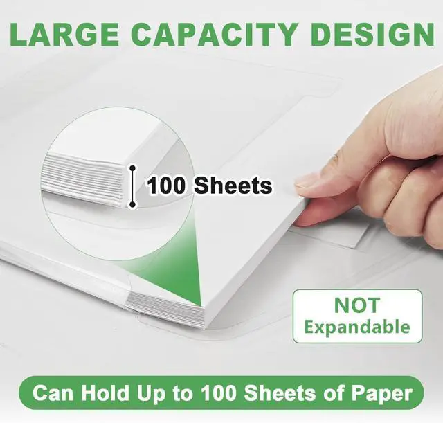 Alt view image 3 of 7 - HOUYEE 12 Pack Heavy-Duty Clear Binder Pocket Folders for 2/3/4 Ring Binder