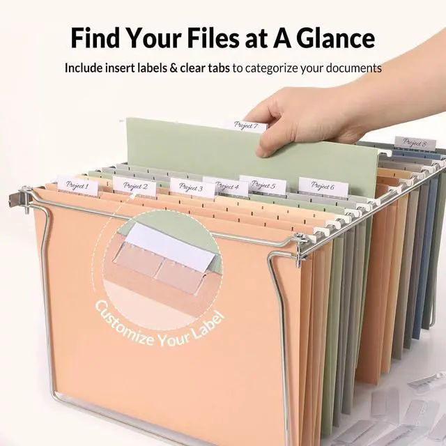 Alt view image 2 of 7 - SUNEE Hanging File Folders, 6 Pack Letter Size Hanging File Folders with 1/5-Cut Tabs, Ideal for Home and Office Organization and Papers Classification,Morandi Colors