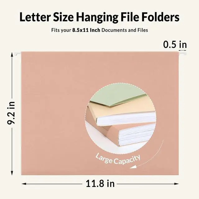Alt view image 5 of 7 - SUNEE Hanging File Folders, 6 Pack Letter Size Hanging File Folders with 1/5-Cut Tabs, Ideal for Home and Office Organization and Papers Classification,Morandi Colors