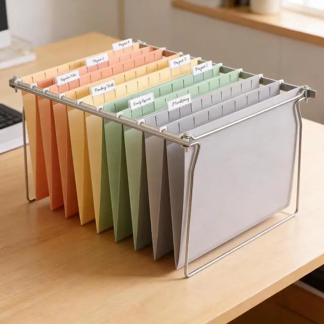 Alt view image 6 of 7 - SUNEE Hanging File Folders, 6 Pack Letter Size Hanging File Folders with 1/5-Cut Tabs, Ideal for Home and Office Organization and Papers Classification,Morandi Colors
