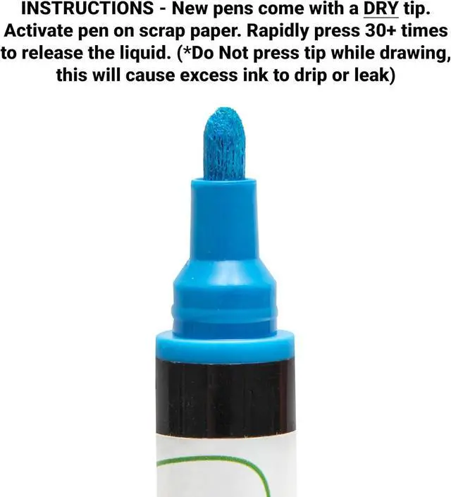 Alt view image 2 of 7 - Glass Pen Window Marker: Liquid Chalk Pens for Glass (Blue, Fine Tip)