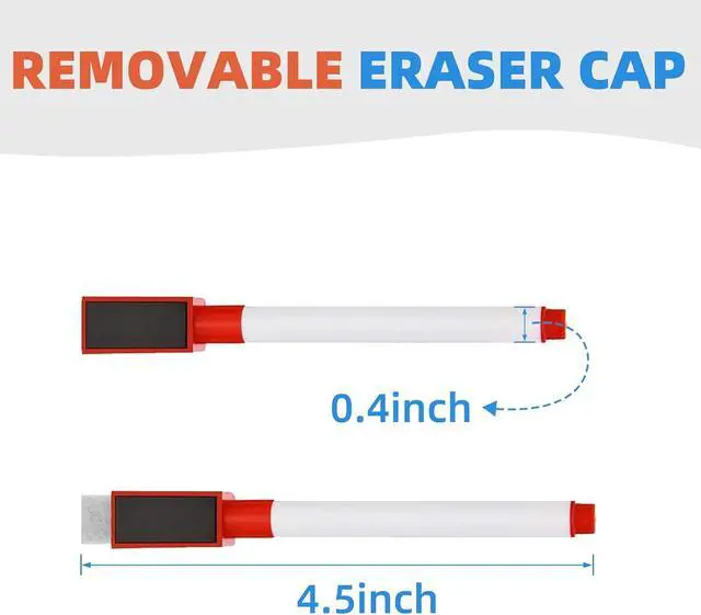 Alt view image 3 of 7 - 25 Pcs Colorful Magnetic Dry Erase Markers, with Eraser Cap