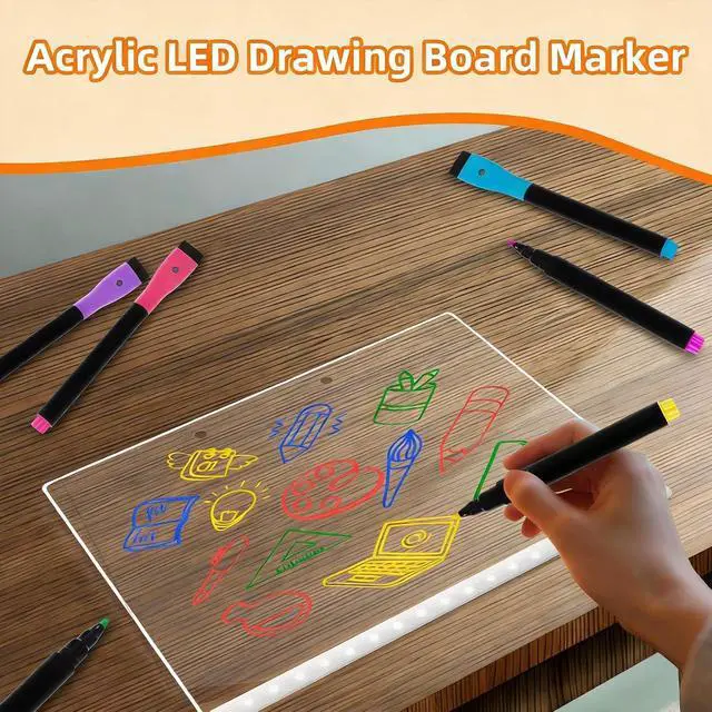 Alt view image 4 of 7 - 9 Color Neon Paint Markers for LED Note Board with Colors, Fluorescent Ink Design, Erasable Markers for LED Writing Boards, Best Gift for Kids