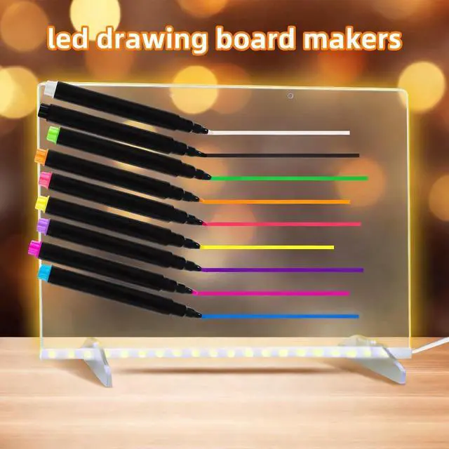 Alt view image 6 of 7 - 9 Color Neon Paint Markers for LED Note Board with Colors, Fluorescent Ink Design, Erasable Markers for LED Writing Boards, Best Gift for Kids