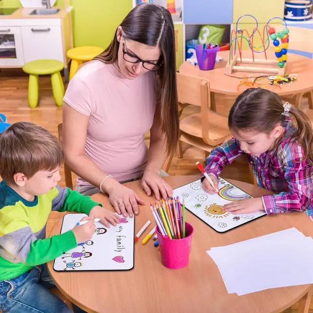 Alt view image 5 of 7 - Small White Dry Erase Board Double SidedSmall Dry Erase Board 14x11 Inch,Mini White Board with 8 Markers for Students Office Kitchen