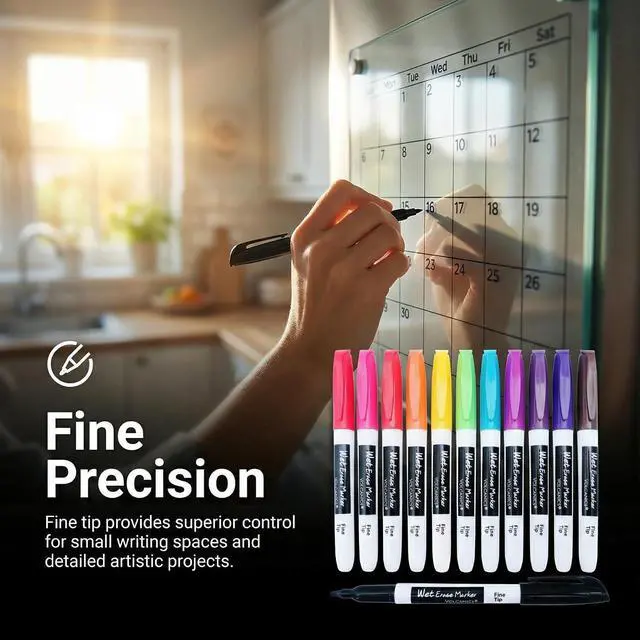 Alt view image 6 of 7 - Volcanics Wet Erase Markers, Fine Tip 1mm, 12 Colors, 12 Pack