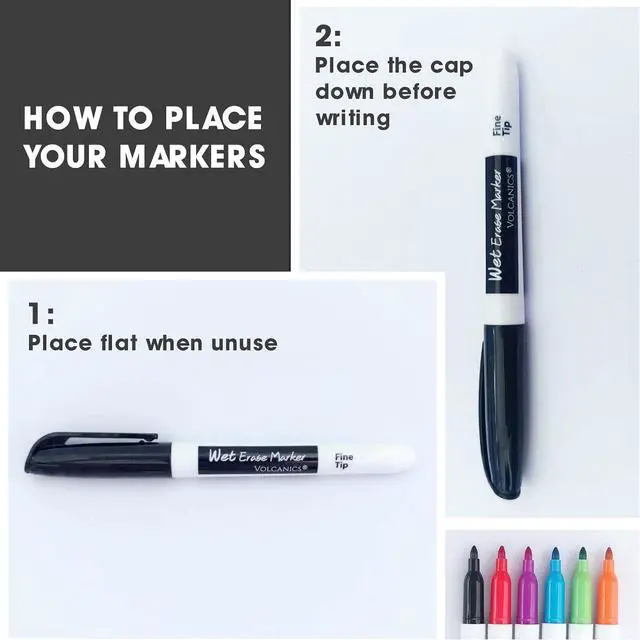 Alt view image 7 of 7 - Volcanics Wet Erase Markers, Fine Tip 1mm, 12 Colors, 12 Pack