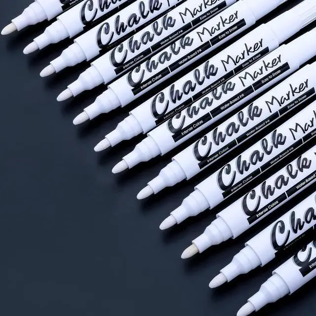 Main image of Volcanics White Liquid Chalk Markers, Blackboard & Glass, 12 Pack